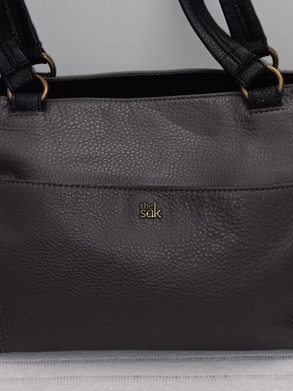 The Sak Women's Gray Tote Bag with Black Handles